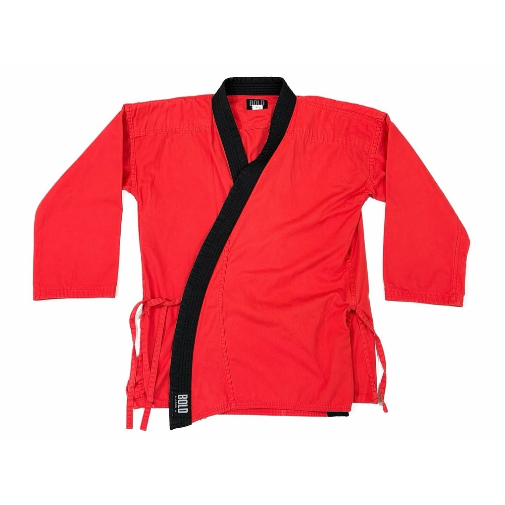 Bold Look Martial Arts Gi Top Size 4 Red Black Karate Taekwondo Wrap Jacket Top
